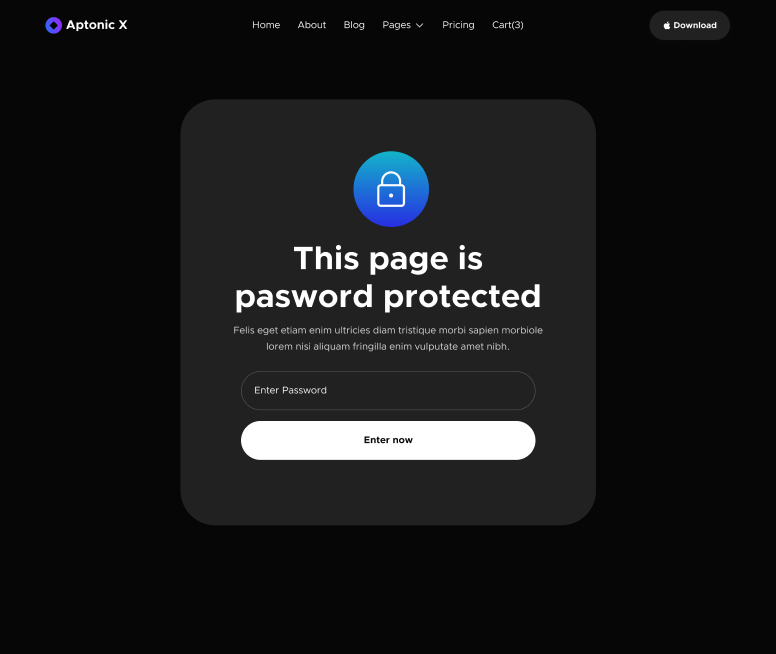 Password Protected - Aptonic X Webflow Template