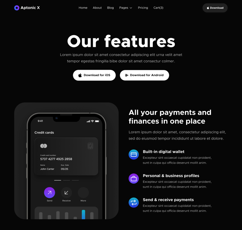 Hero Strip - Aptonic X Webflow Template